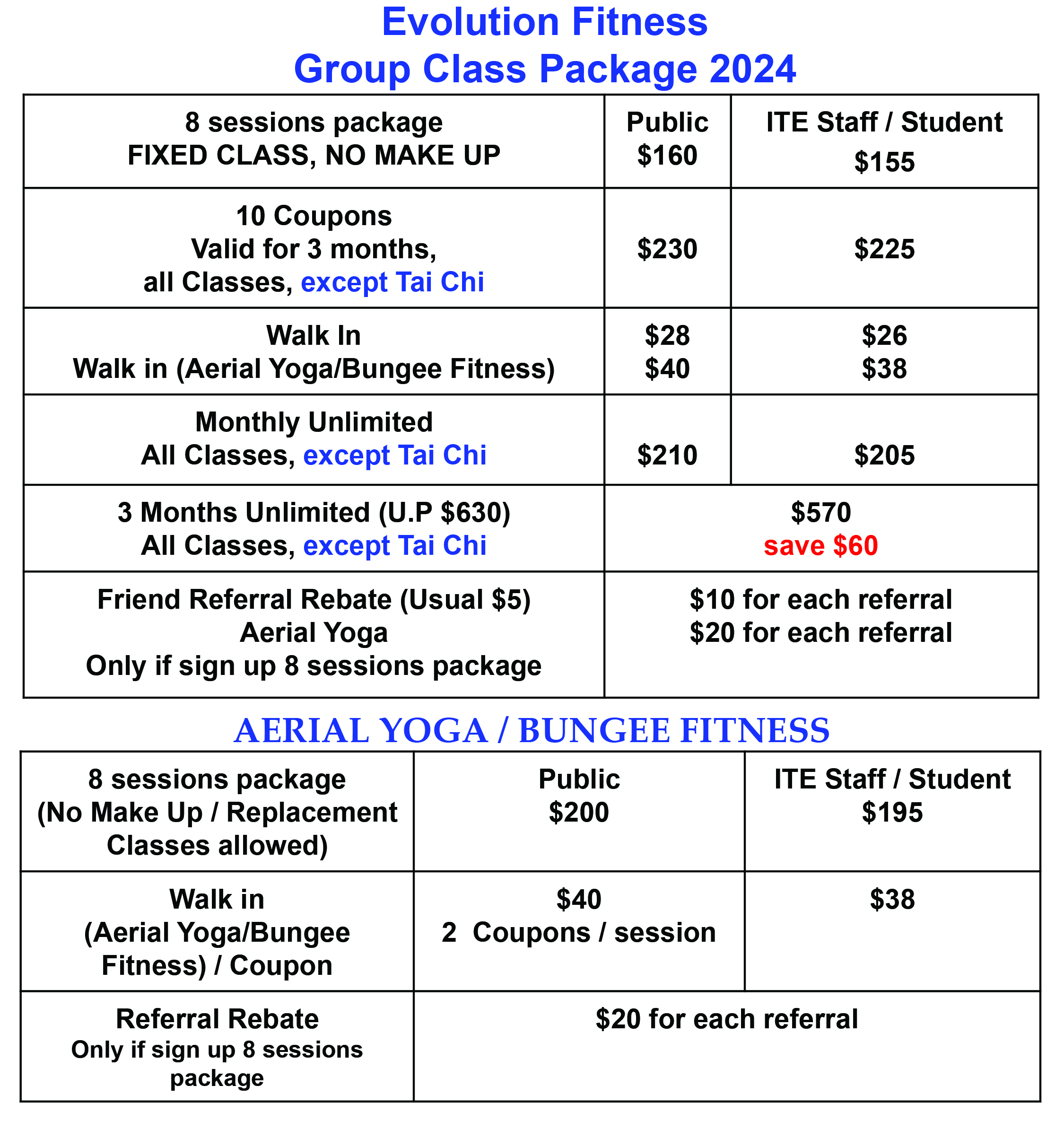 Evolution Fitness Singapore Group Class Schedule TRX Suspension Pilates  Yoga Zumba Tai Chi Muay Thai Kettlebell Chi Fitness